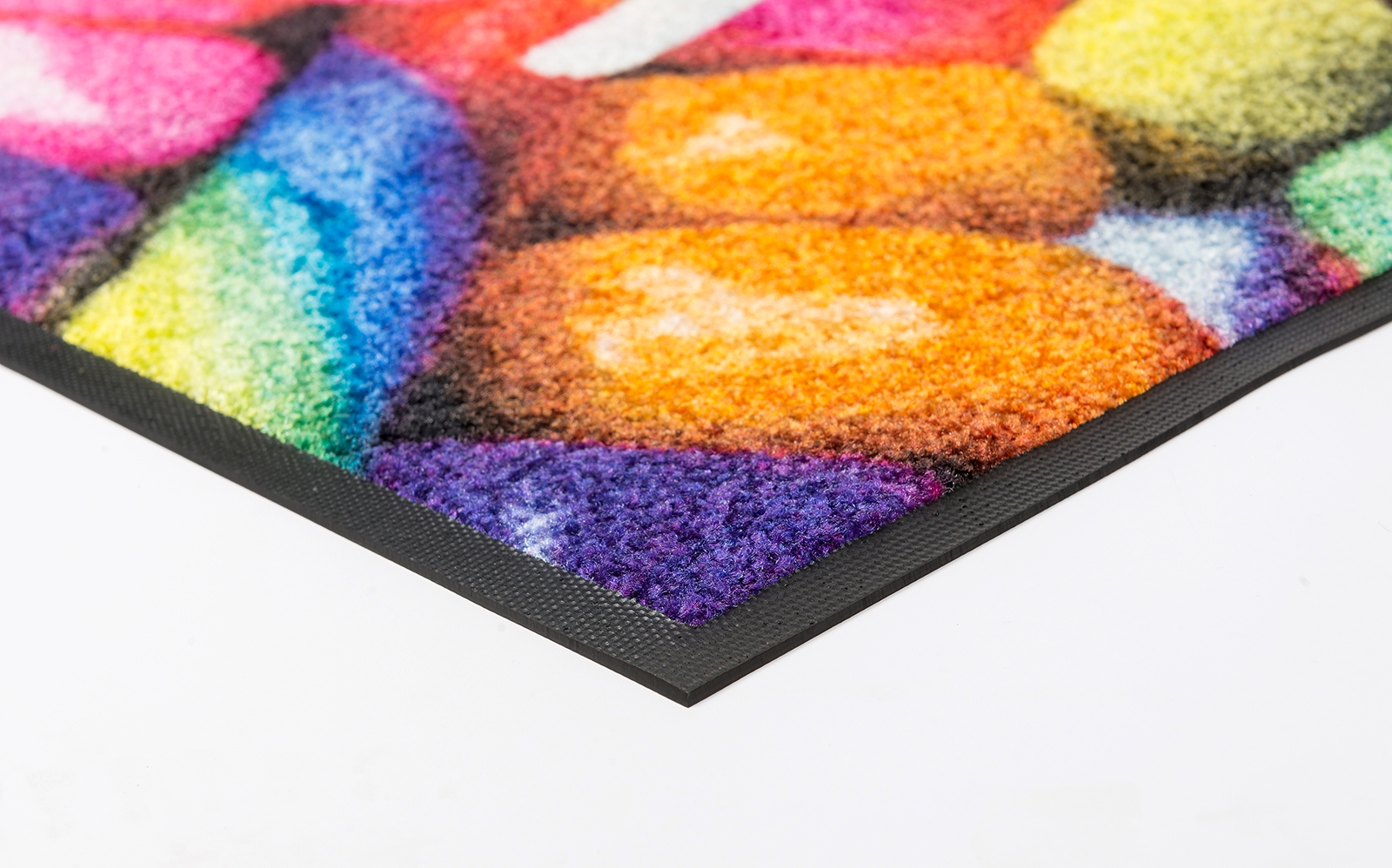 bunte Schmutzfangmatte mit Gummirand