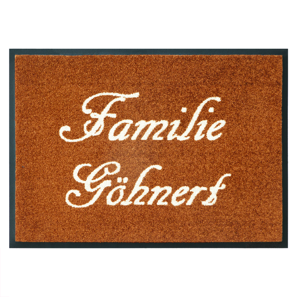 braune Schmutzfangmatte mit Familiennamen